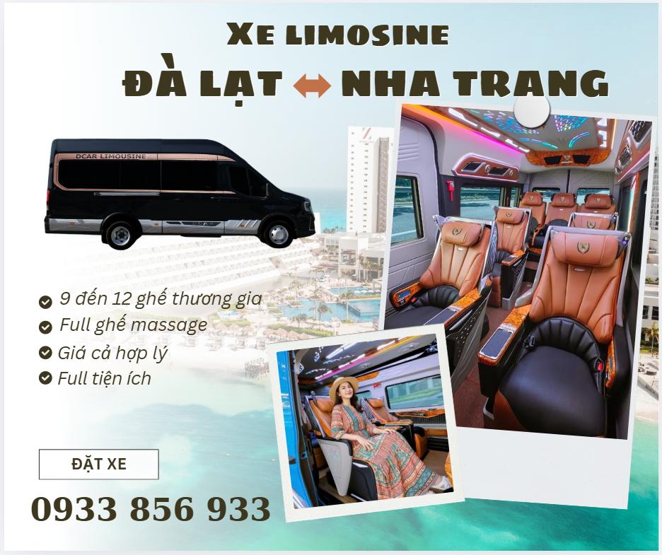 Xe limousine Đà Lạt Nha Trang cao cấp, ghế massage